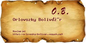 Orlovszky Bolivár névjegykártya